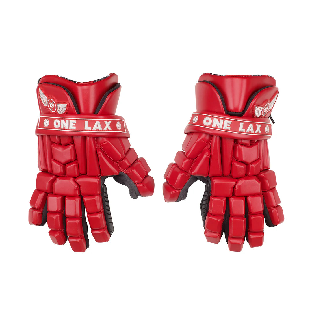 OneLax White Lacrosse Gloves
