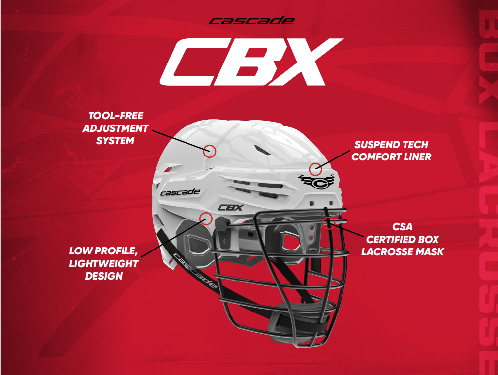 Cascade CBX Box Lacrosse Helmet & Facemask Combo