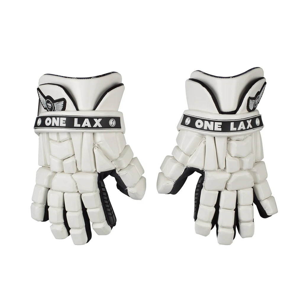 OneLax White Lacrosse Gloves
